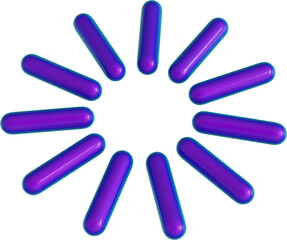 3d rendering. Abstract geometric shapes illustration. Modern minimal colorful objects isolated on transparent background