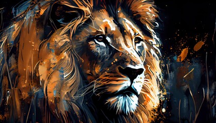 A portrait och a lion, Generative AI