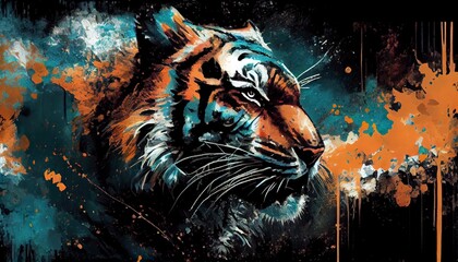 A painting of a tiger, Generative AI