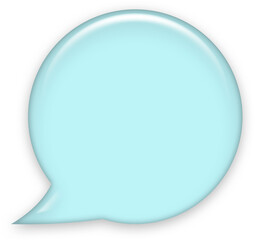 Light Blue 3D Speech Bubble