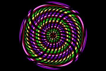 Beautiful caleidoscope symmetrical colourful gradient flowers line art of traditional abstract symbol batik dayak ornament design template elements

