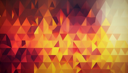 Orange, yellow, and red abstract background with triangles created with generative AI technology
