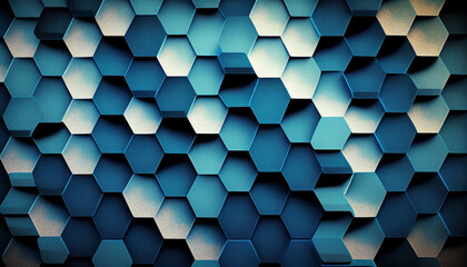 Blue and white abstract hexagonal background created with generative AI technology