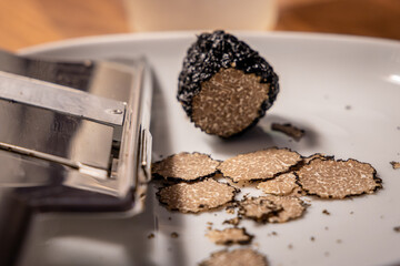 freshly planed truffles