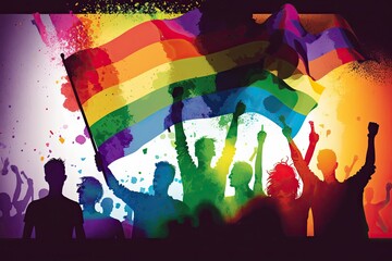 LGBTQ+ Queer Pride Rainbow Concept Art. Generative AI.
