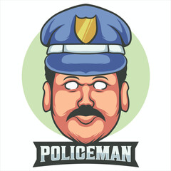 Premium police logo mascot vector illustration