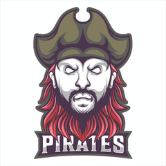 Premium pirate logo mascot vector illustration