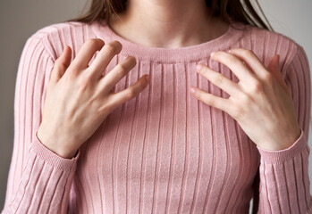 Young girl practicing EFT tapping - emotional freedom technique