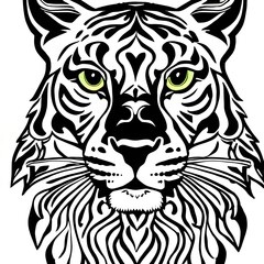 Fototapeta premium a black and white tiger face