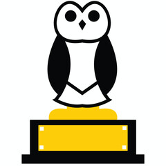 Owl trophy animal logo business