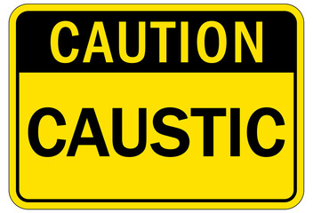 Caustic danger chemical hazard sign and labels