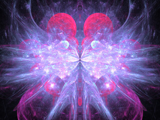 Abstract illustration with bright symmetric geometric pattern.