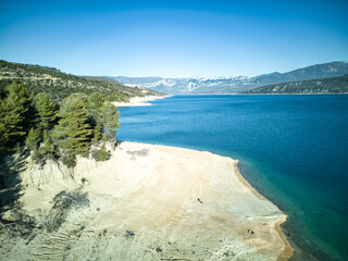 Lake of Sainte-Croix (Lac de Sainte-Croix, Gorges du Verdon) in the Provence-Alpes-Côte d'Azur...