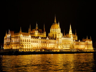 hungarian parliament at night