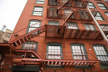old brick building in city historic exterior apartment town 