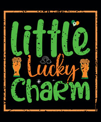 Fototapeta premium Little Lucky Charm, St Patrick's Day, Shirt Print Template