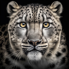 Portrait of a leopard. Generative AI.