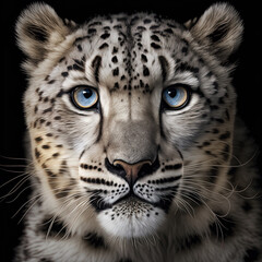 Portrait of a leopard. Generative AI.