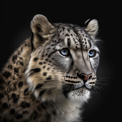 Fototapeta na wymiar Portrait of a leopard. Generative AI.