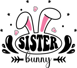 Fototapeta premium Family Bunny SVG Design, Easter SVG, Easter Shirt SVG