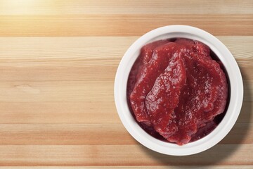 Red hot pepper paste in a bowl