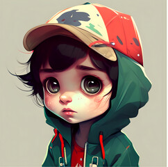 portrait of a child in a cap