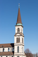 Fototapeta na wymiar Church bell tower.