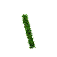 Type set of green grass alphabet isolated on white background