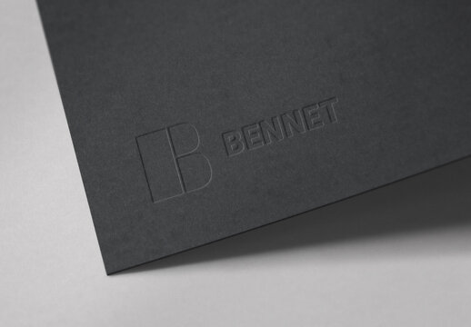 Logo Mockup Embossed Debossed Paper Textrure Template Effect
