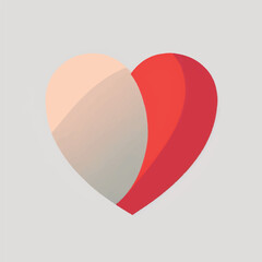 Minimal style icon heart shape over white