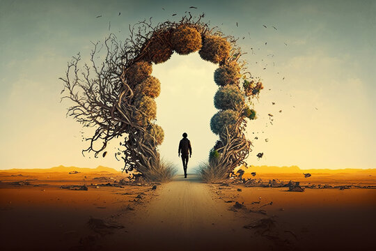 Introvert life a journey of personal growth, concept of Self-Discovery and Introspection, created with Generative AI technology