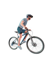 Athlete man cyclists with bicycle 3d render
