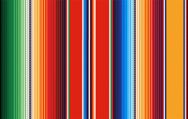 Realistic mexican blanket stripes seamless pattern. Colorful ethnic mexican poncho.