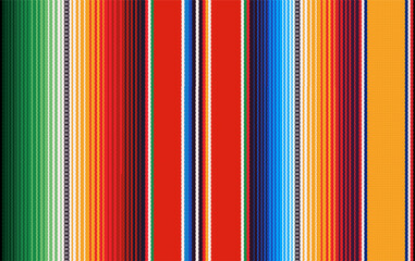 Realistic mexican blanket stripes seamless pattern. Colorful ethnic mexican poncho.