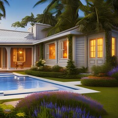 Fototapeta premium 6 A home with a nautical design theme 3_SwinIRGenerative AI
