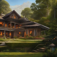 Obraz premium 20 A home with a Masculine design theme 2_SwinIRGenerative AI