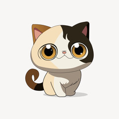 Cute cat sitting cartoon vector icon illustration animal nature icon concept isolated premium flat