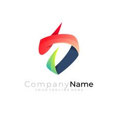 Symbol letter D logo with modern design, business icon