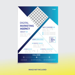 Vector Corporate blue marketing flyer template for business