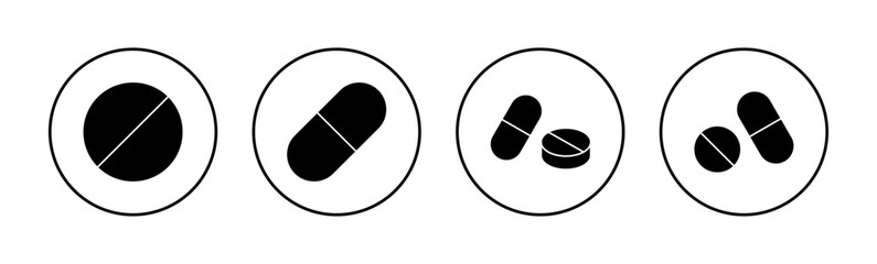 Pills icon vector for web and mobile app. capsule icon. Drug sign and symbol