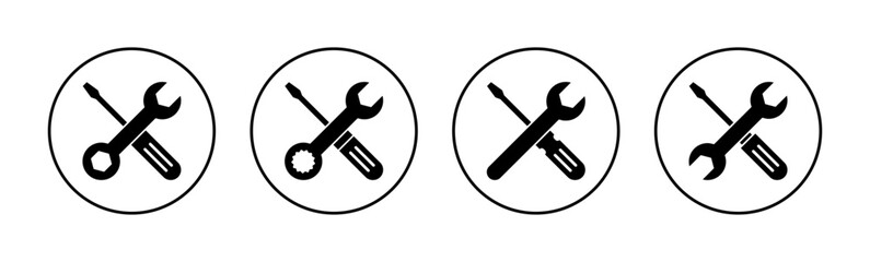 Repair tools icon vector for web and mobile app. tool sign and symbol. setting icon. Wrench and screwdriver. Service