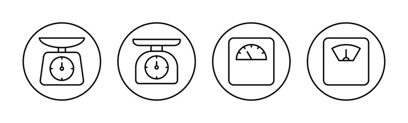 Scales icon vector for web and mobile app. Weight scale sign and symbol