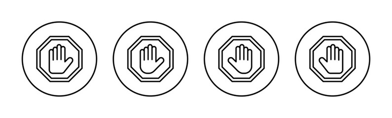 Stop icon vector for web and mobile app. stop road sign. hand stop sign and symbol. Do not enter stop red sign with hand