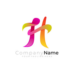 Letter H logo with simple design template, modern style logos