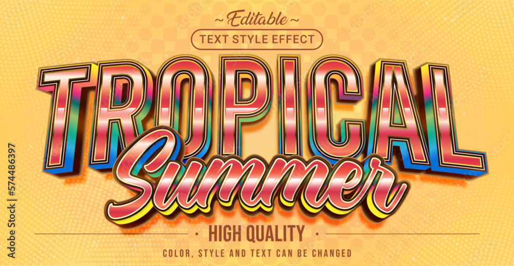Poster Editable text style effect - Tropical Summer text style theme.