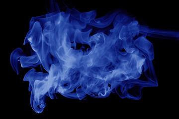 Generative AI Image - Abstract blue smoke against the light as a background