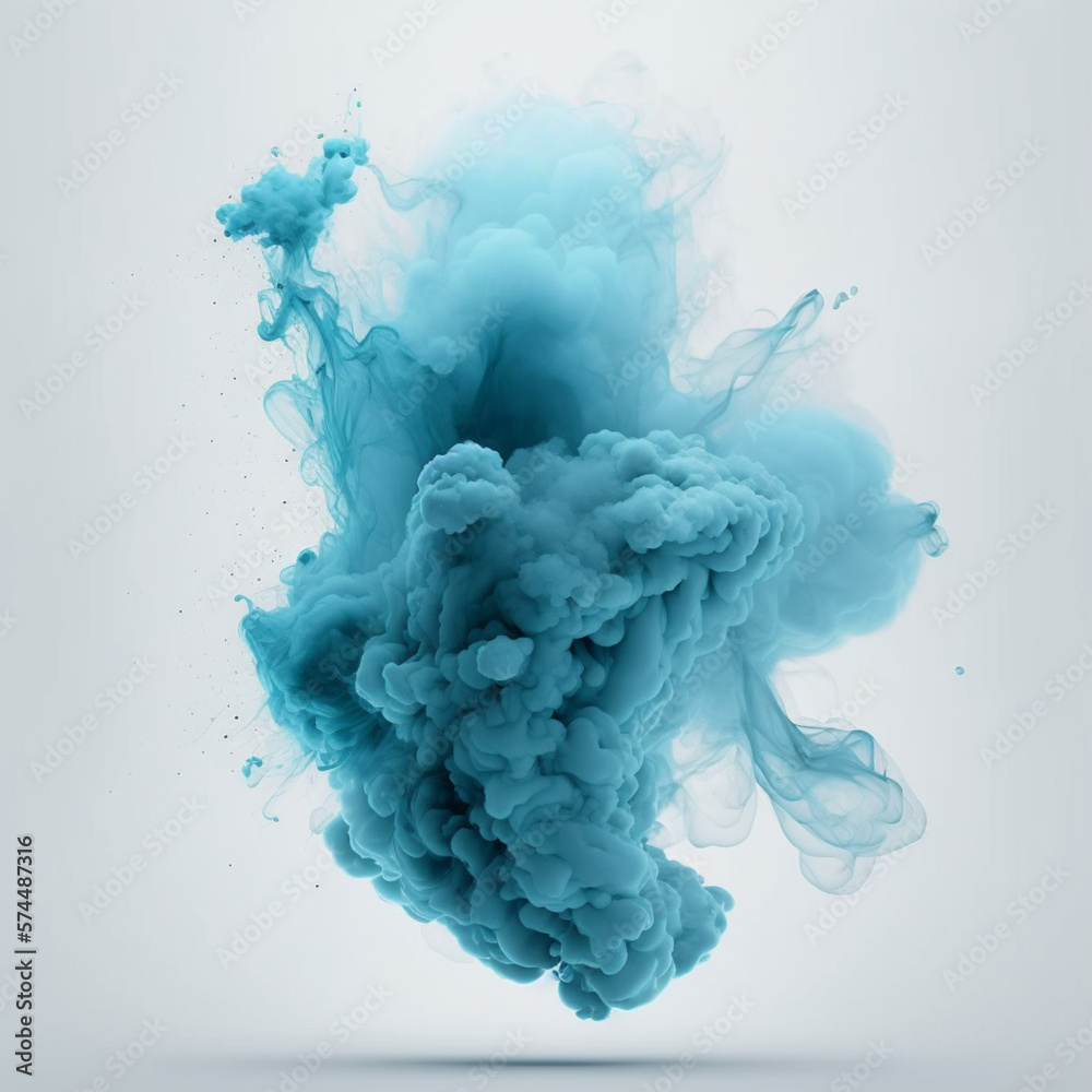 Wall mural blue smoke