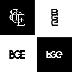 bge typography letter monogram logo design set