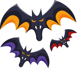 Halloween element illustration with bats.