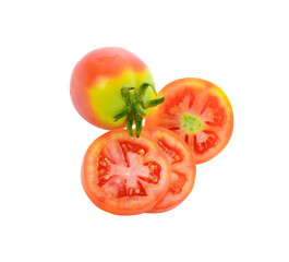 Fresh red tomato slices isolated on transparent png
